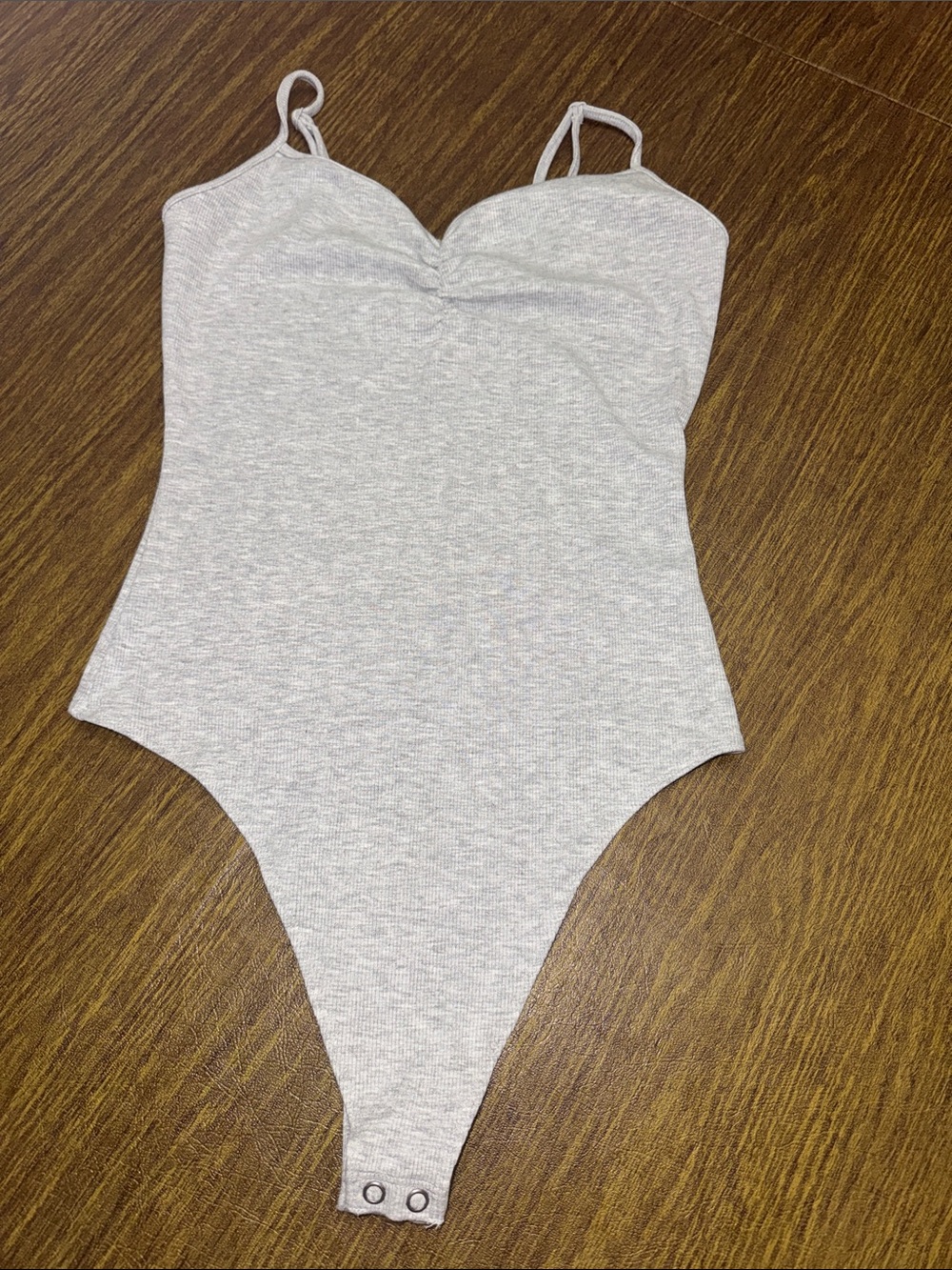 American Eagle Outfitters Light Gray Sleeveless Bodysuit